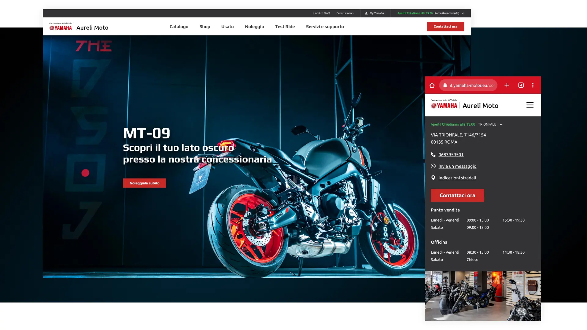 Anteprima desktop e mobile del Dealer Site